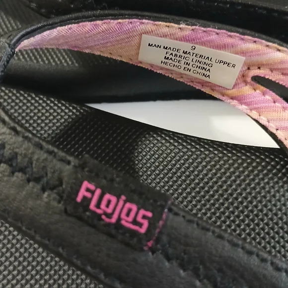 Flojos Black and Pink Women's Sandals - Picture 5 of 7